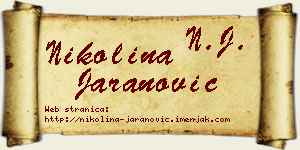 Nikolina Jaranović vizit kartica
